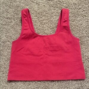 Athleta Vibrant Pink Ribbed Crop Top